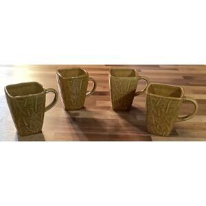 Style Eyes by Baum Bros Coffee Mug Tea Leaves Collection Glazed Set of 4